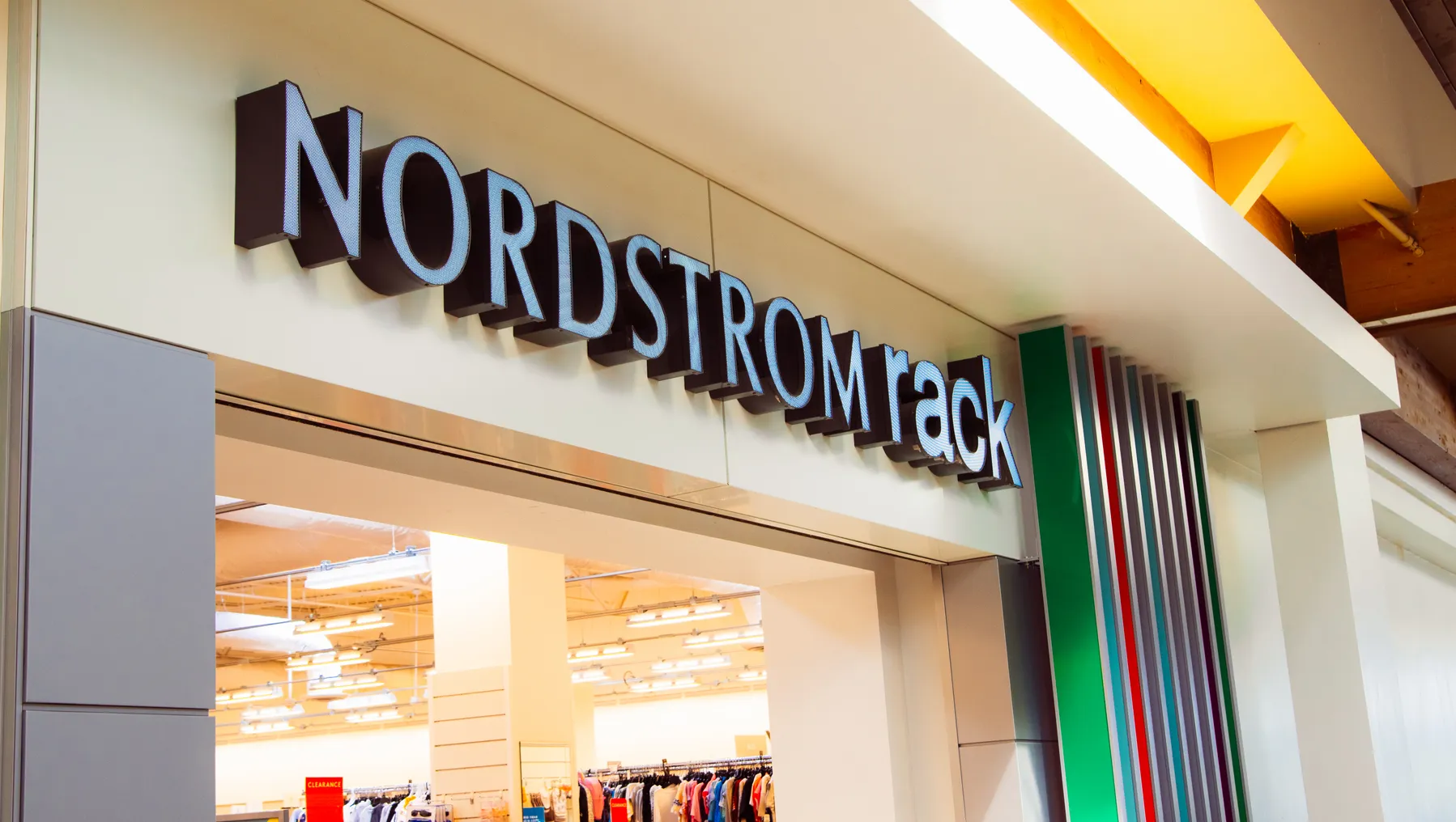 Exterior of a Nordstrom Rack store.