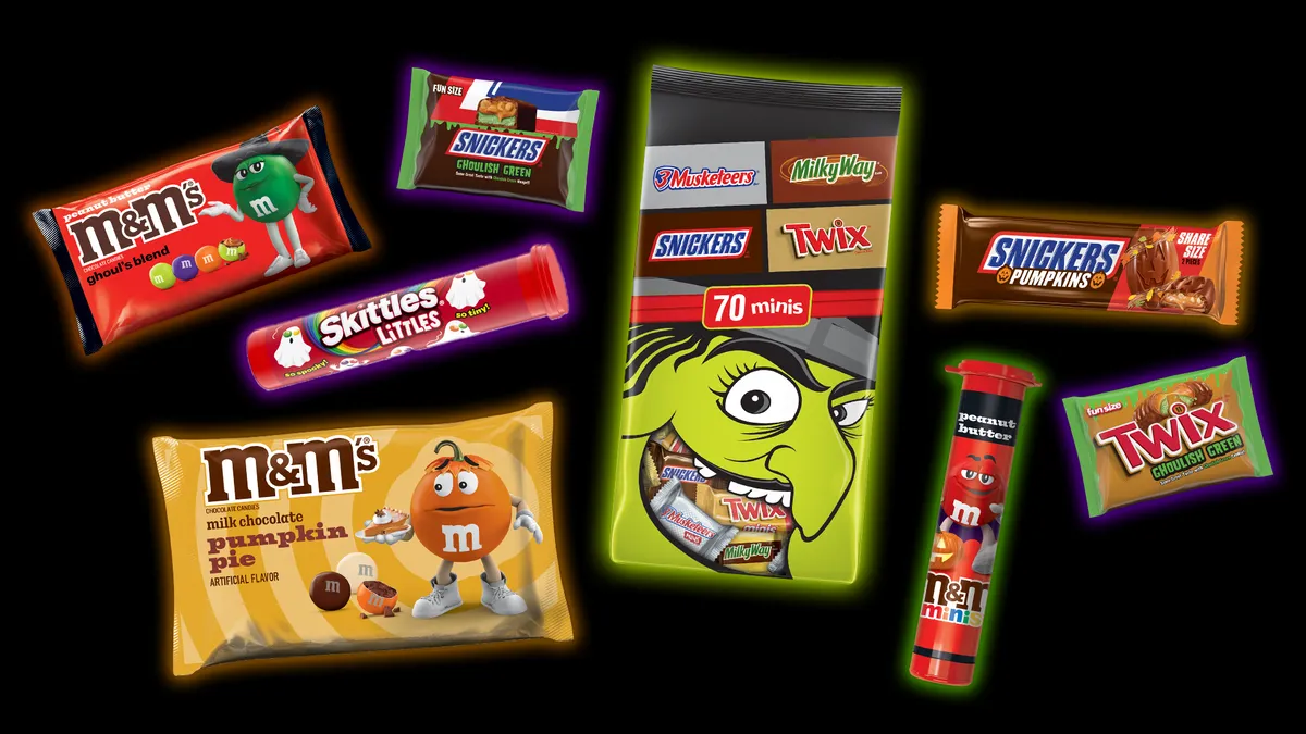 Mars Wrigley candy and snacks line up.