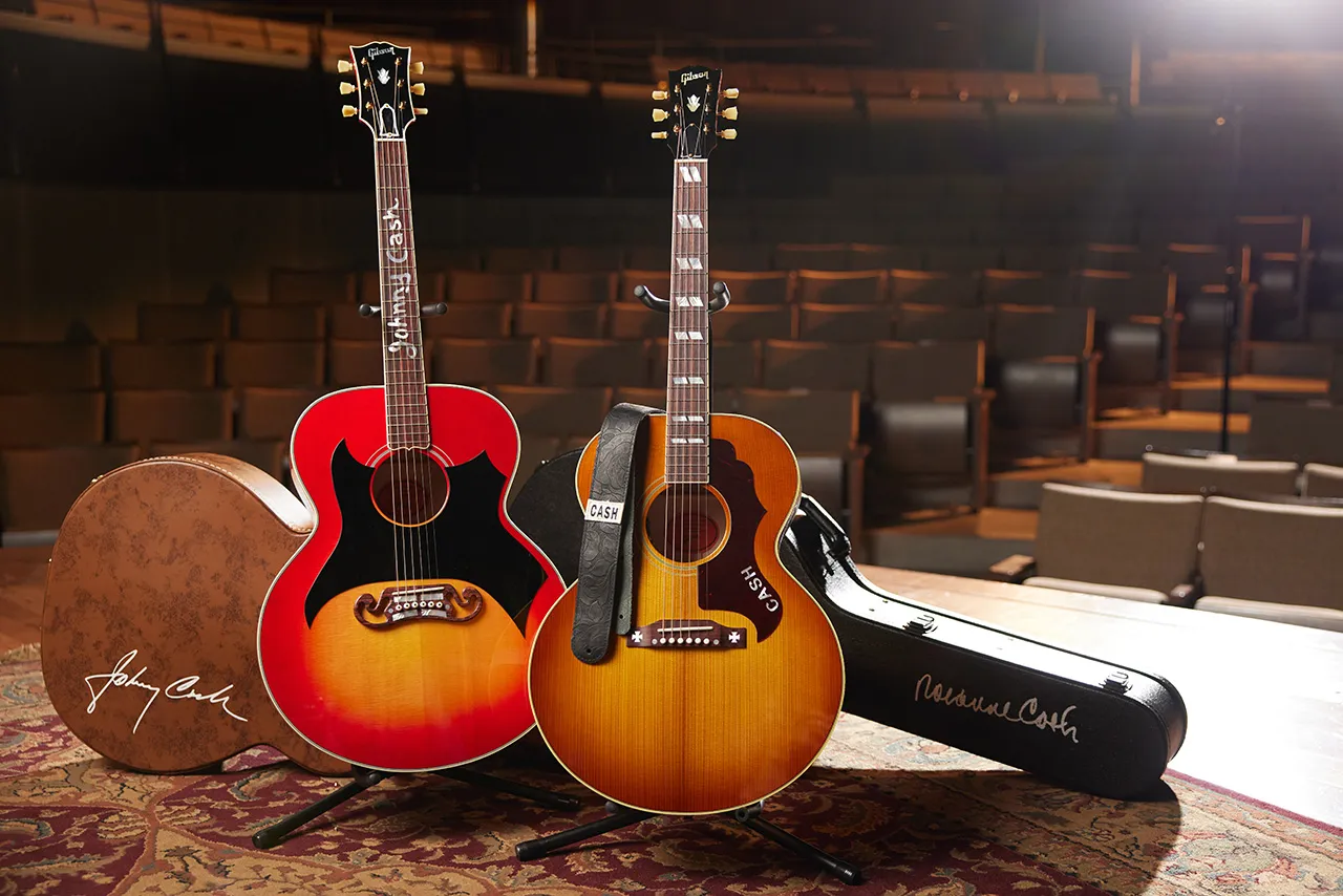 A brand image of Johnny Cash and Roseanne Cash&#x27;s limited-edition guitars