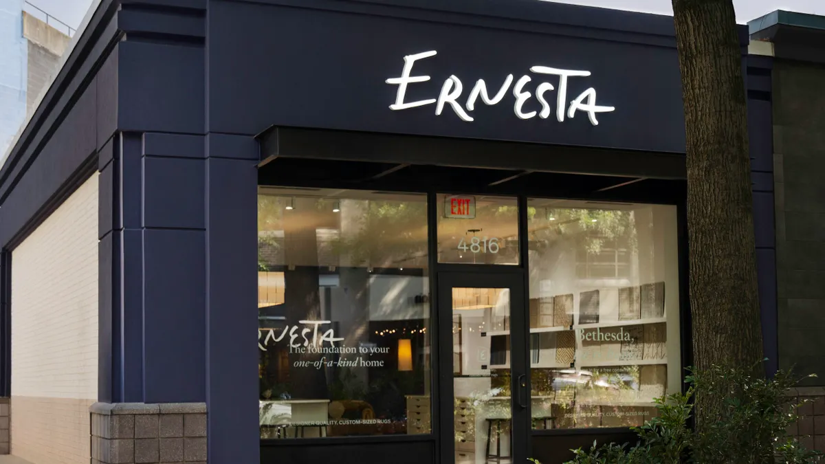 The exterior of Ernesta's showroom in Bethesda, Maryland.