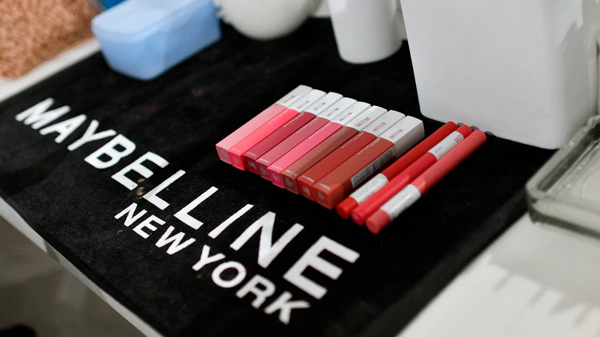 Maybelline cosmetics on display