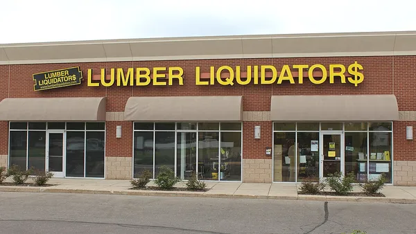 A Lumber Liquidators brick storefront